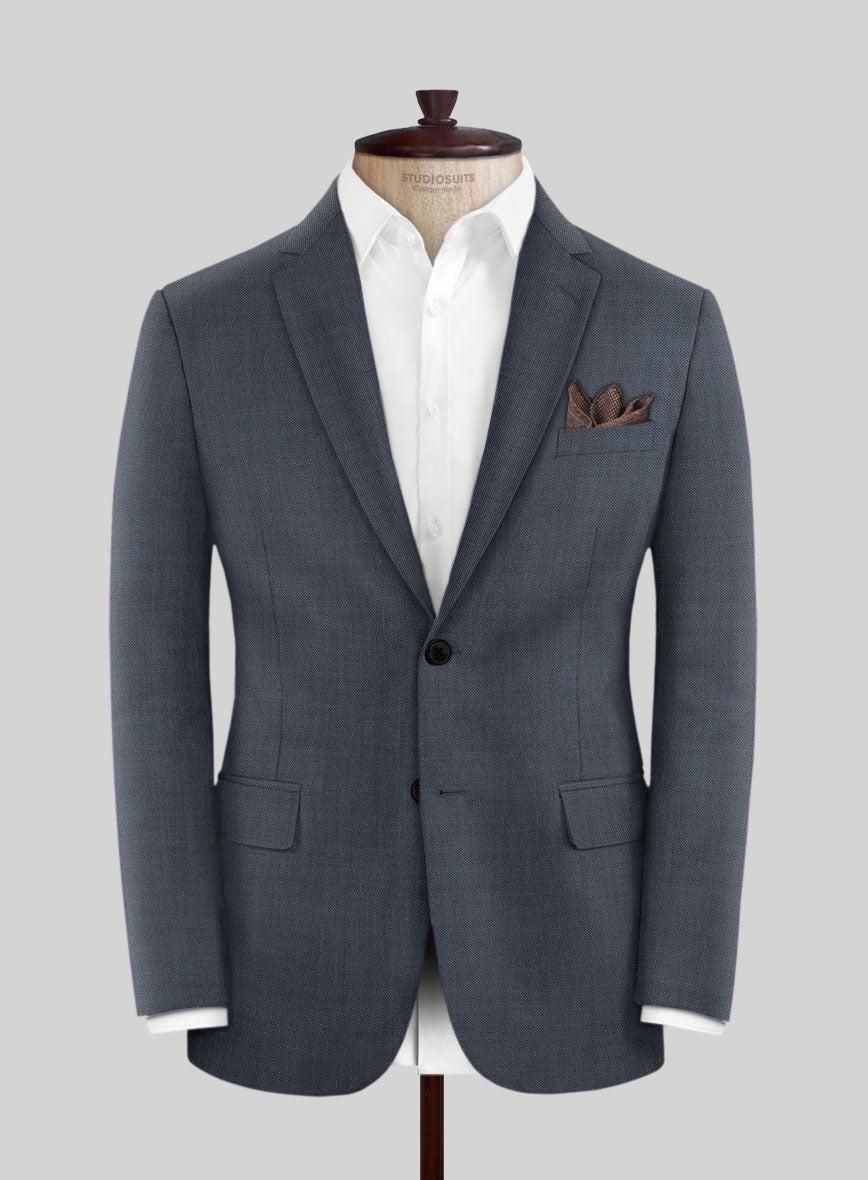 Scabal Isin Twill Blue Wool Jacket - StudioSuits