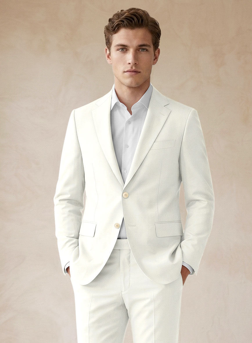 Scabal Ivory Wool Jacket - StudioSuits