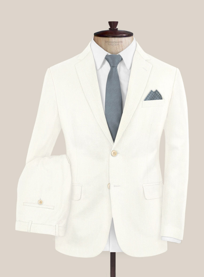 Scabal Ivory Wool Suit - StudioSuits