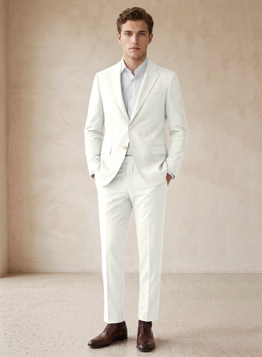 Scabal Ivory Wool Suit - StudioSuits
