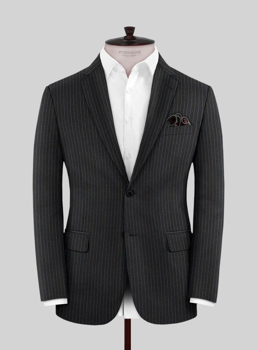 Scabal Jacino Stripe Gray Wool Jacket - StudioSuits