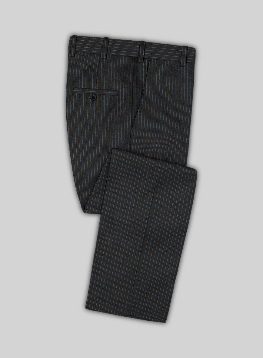 Scabal Jacino Stripe Gray Wool Pants - StudioSuits