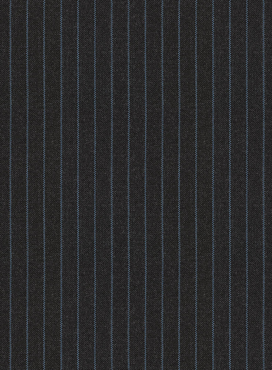 Scabal Jacino Stripe Gray Wool Pants - StudioSuits