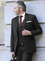 Scabal Jacino Stripe Gray Wool Suit - StudioSuits