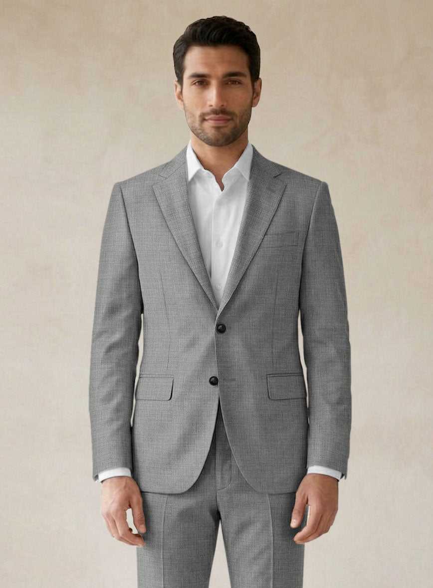 Scabal Jacobi Twill Gray Wool Jacket - StudioSuits