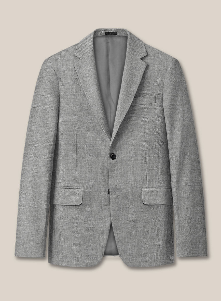 Scabal Jacobi Twill Gray Wool Jacket - StudioSuits