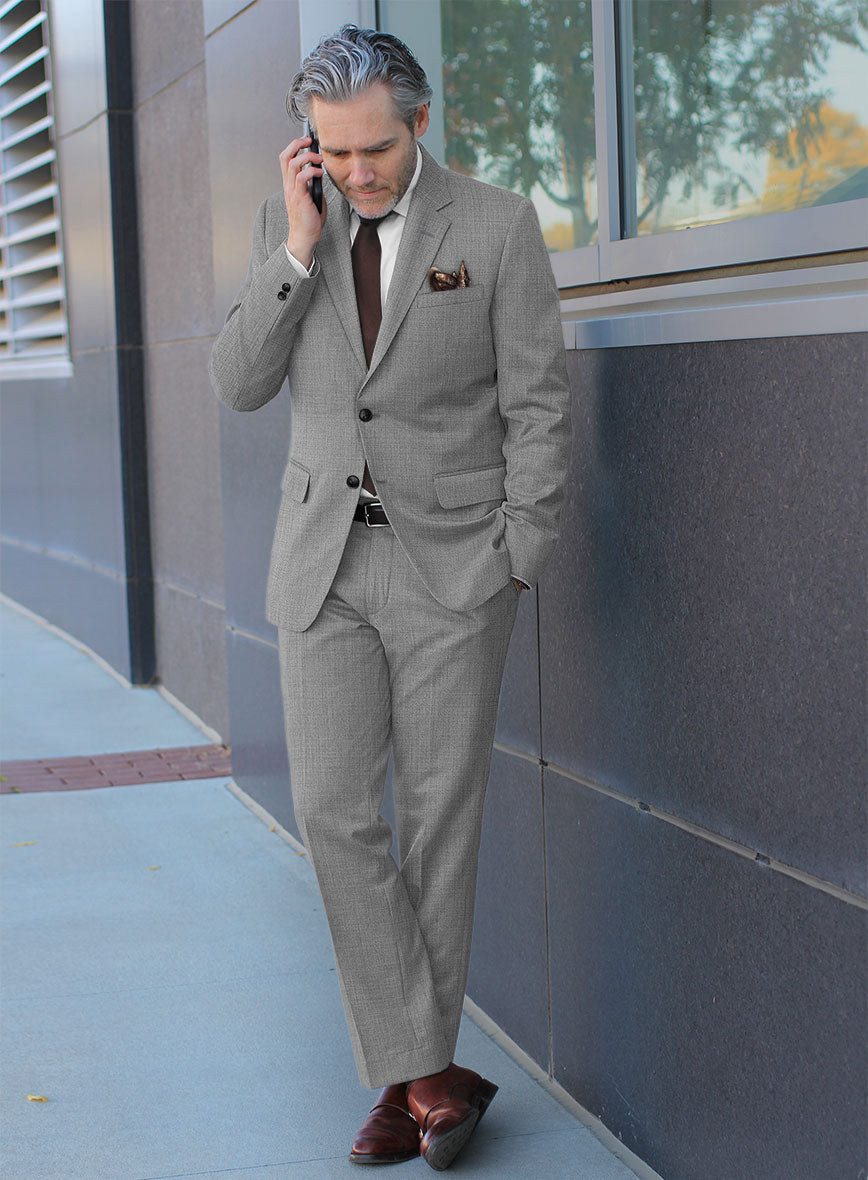 Scabal Jacobi Twill Gray Wool Suit - StudioSuits