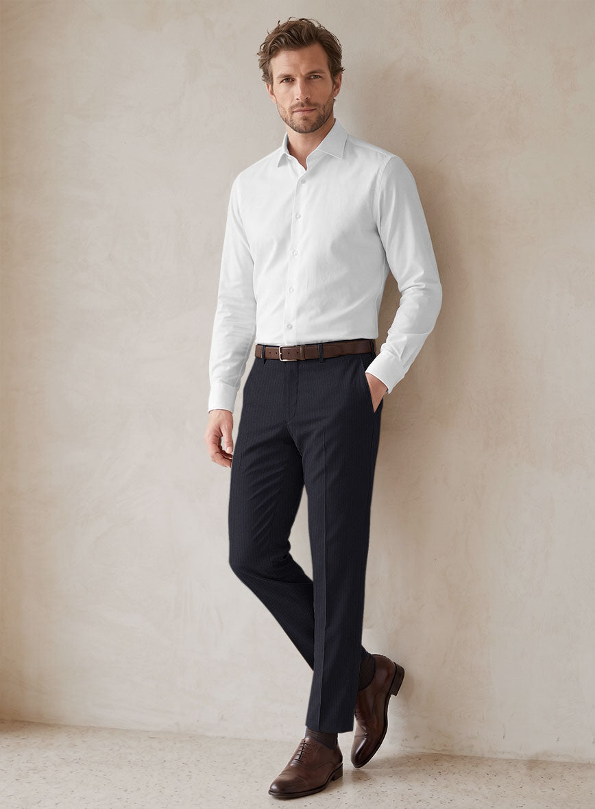 Scabal Jaglo Stripe Blue Wool Suit - StudioSuits