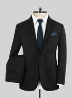 Scabal Juber Stripe Black Wool Suit - StudioSuits