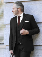 Scabal Juber Stripe Black Wool Suit - StudioSuits