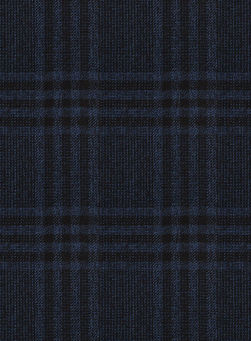 Scabal Lapis Blue Checks Wool Jacket - StudioSuits
