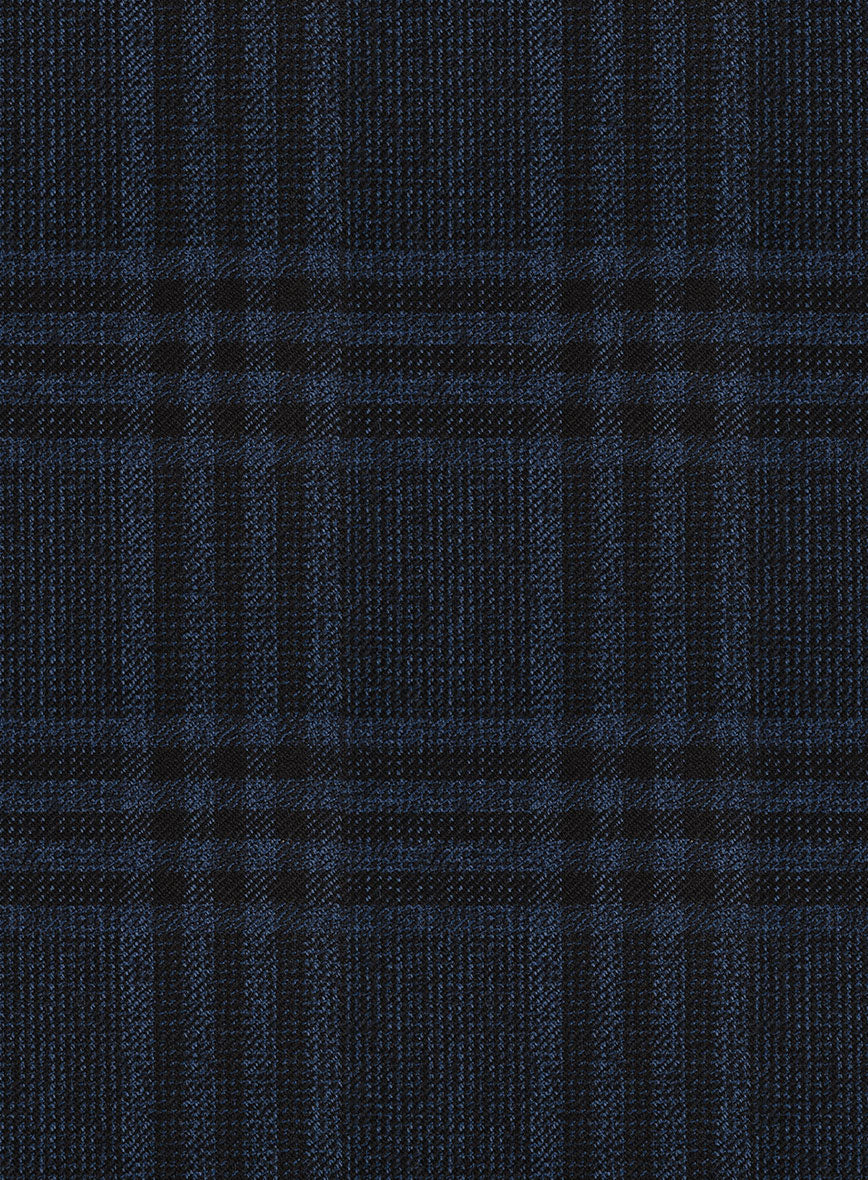 Scabal Lapis Blue Checks Wool Jacket - StudioSuits