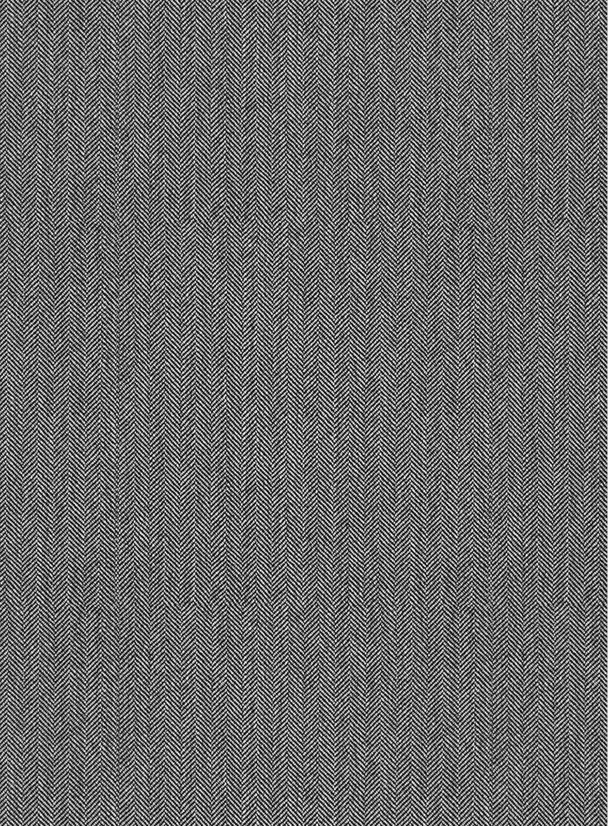 Scabal Lauchi Herringbone Gray Wool Jacket - StudioSuits