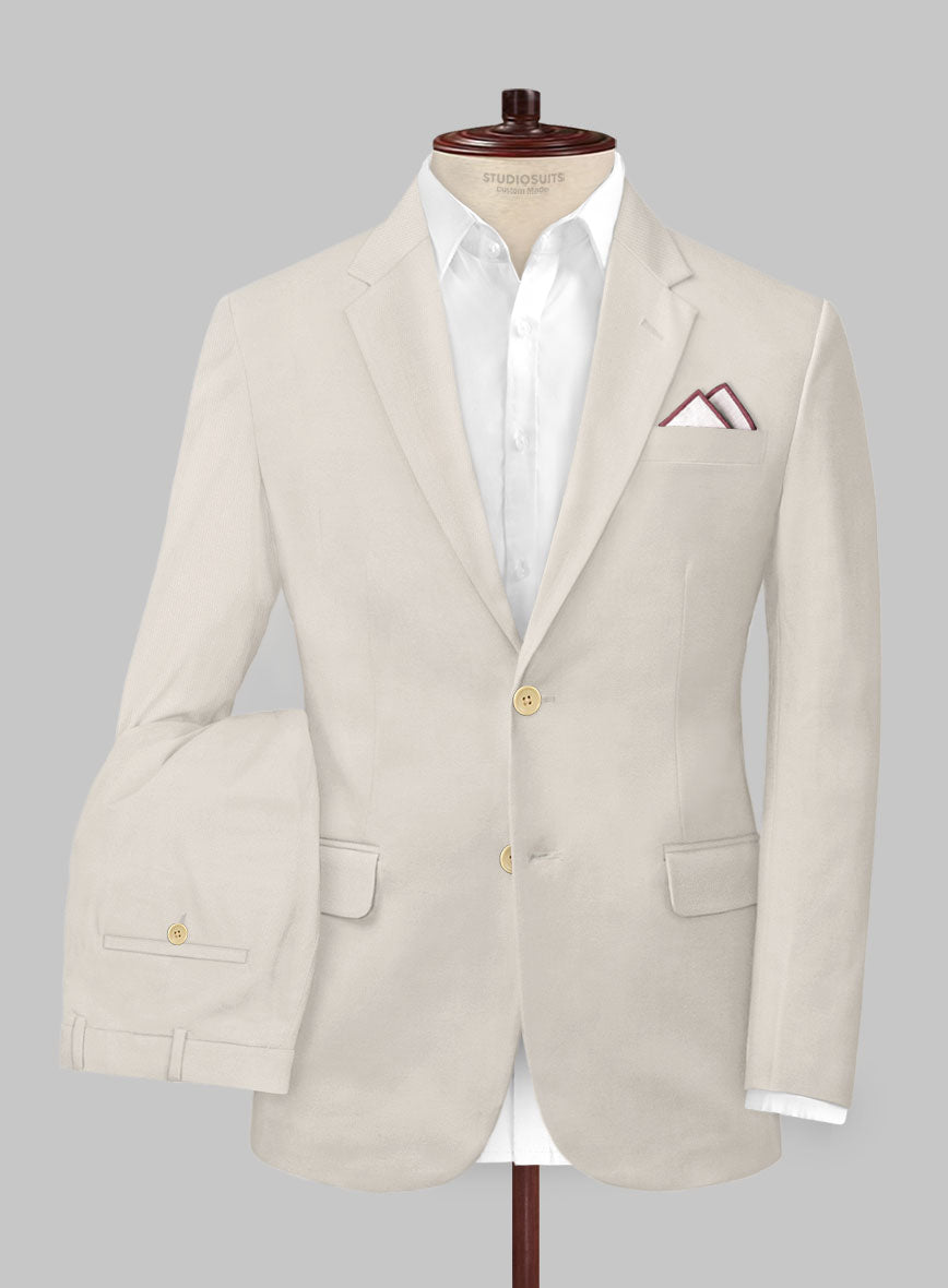 Scabal Light Beige Cashmere Cotton Suit - StudioSuits
