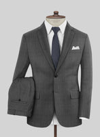Scabal Lisco Windowpane Gray Wool Suit - StudioSuits