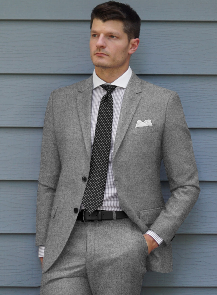 Scabal Lissar Light Gray Wool Jacket - StudioSuits