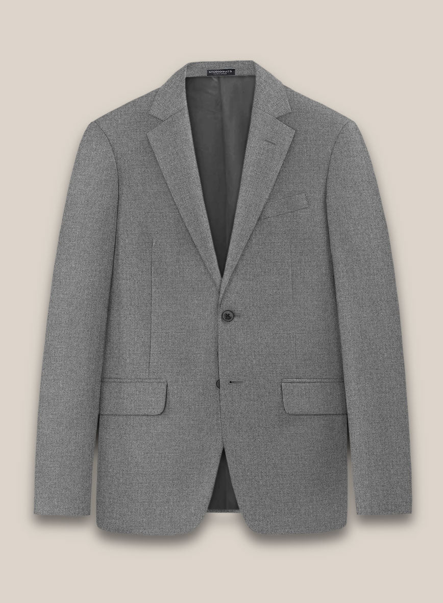 Scabal Lissar Light Gray Wool Jacket - StudioSuits