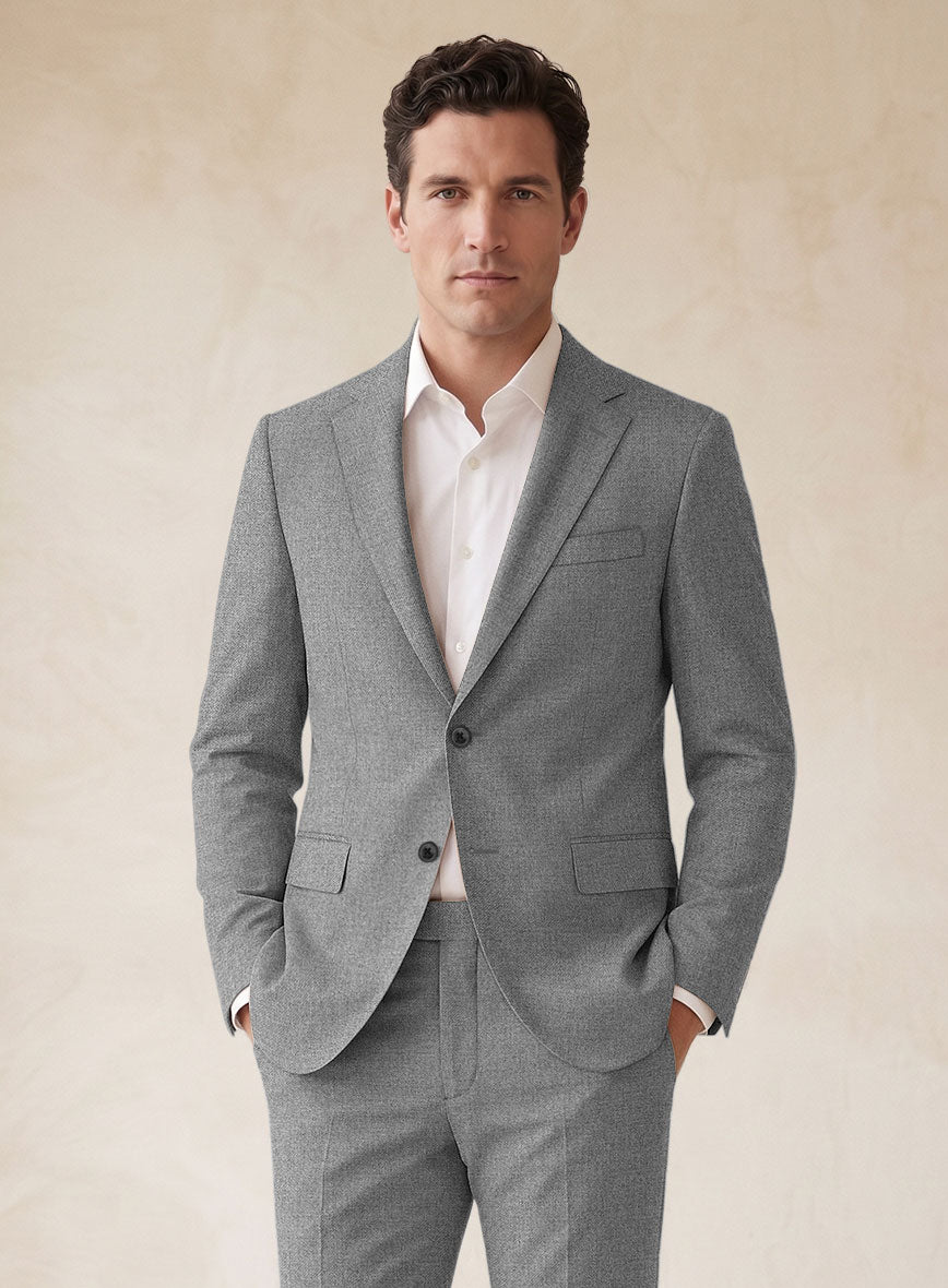 Scabal Lissar Light Gray Wool Jacket - StudioSuits
