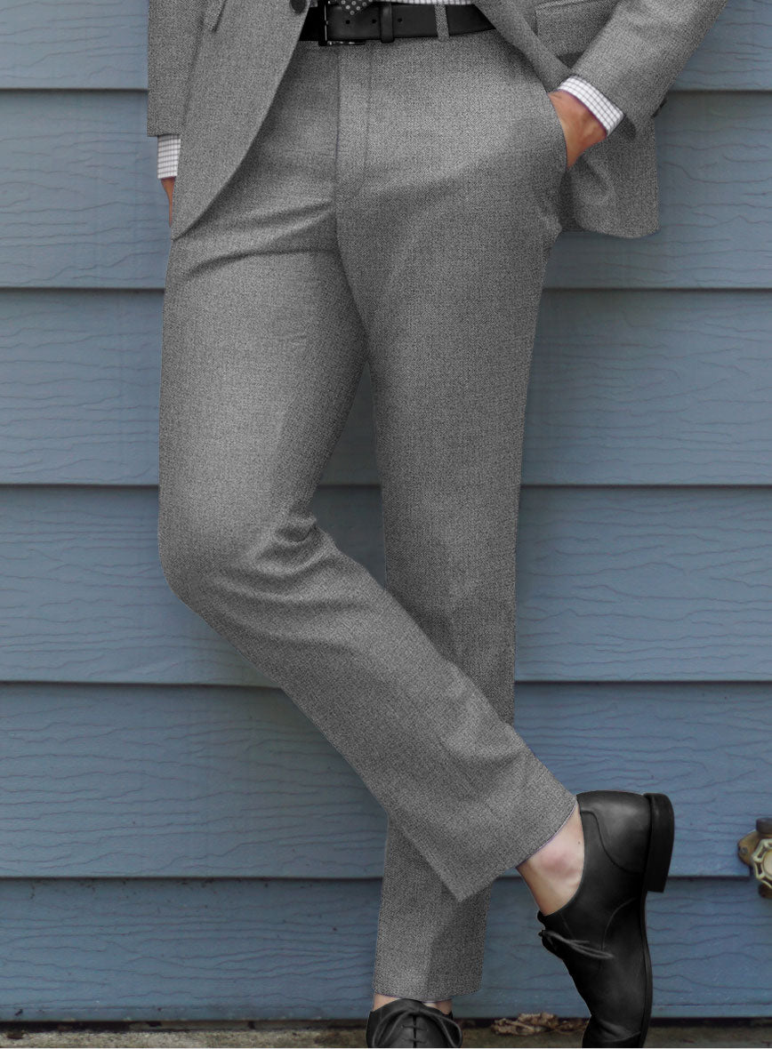 Scabal Lissar Light Gray Wool Pants - StudioSuits