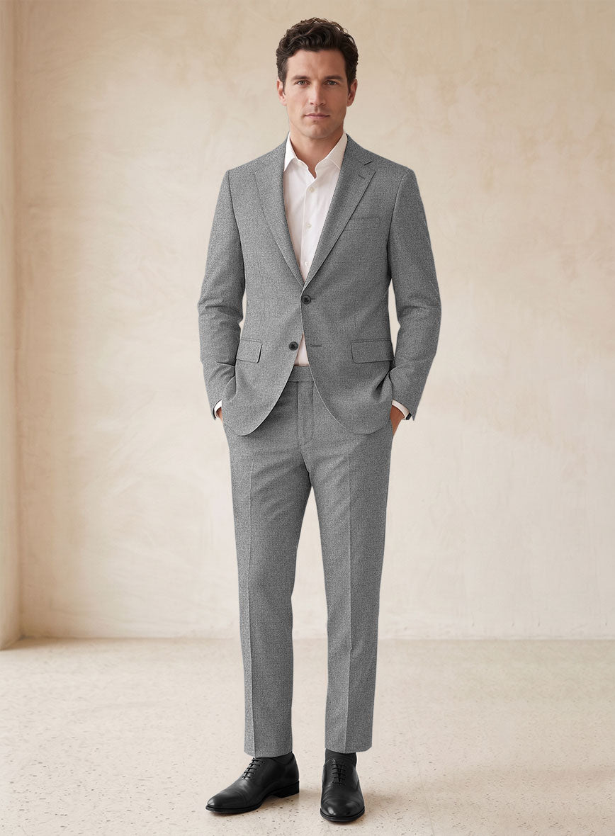 Scabal Lissar Light Gray Wool Suit - StudioSuits