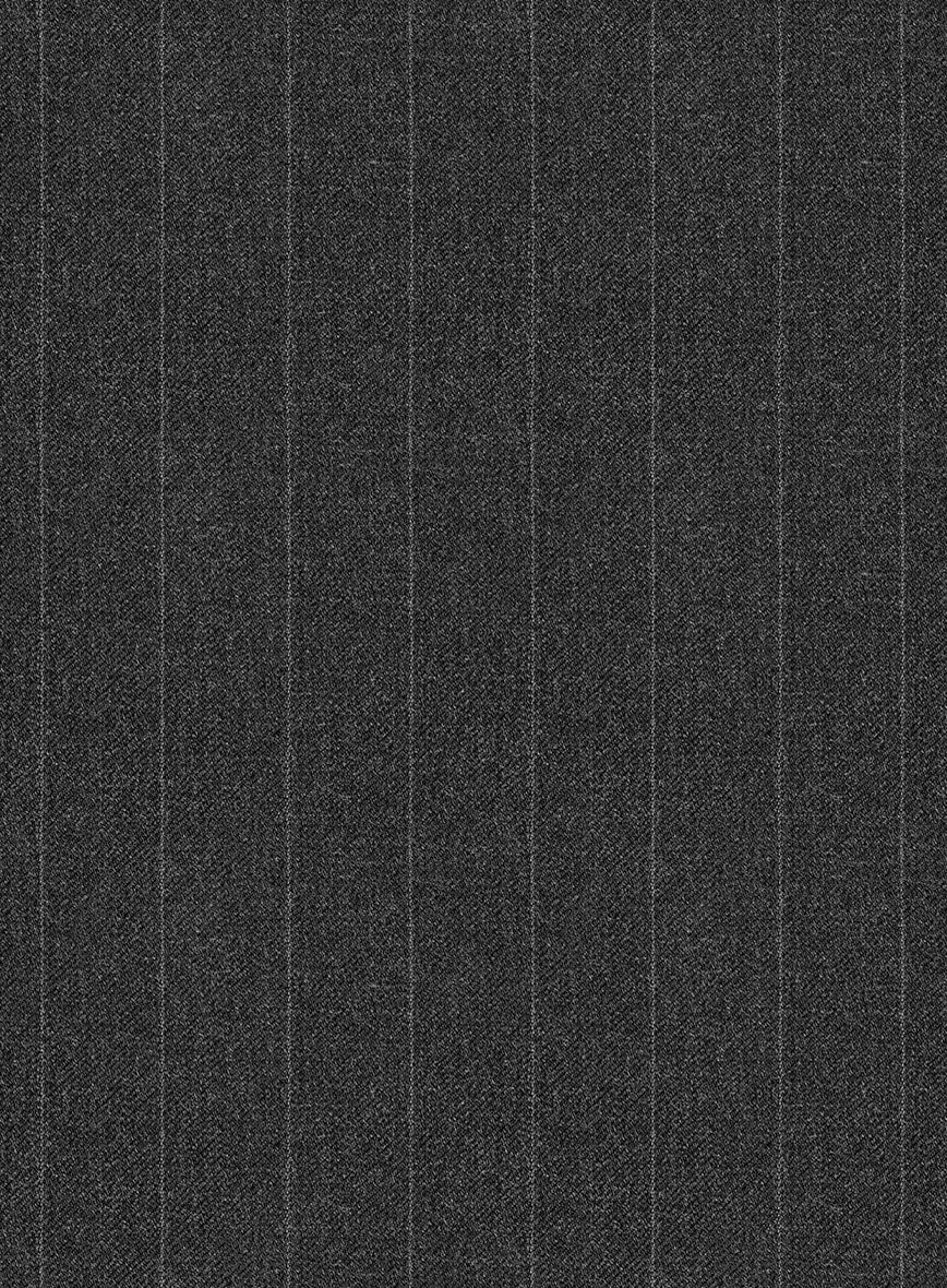 Scabal Litni Stripe Gray Wool Pants - StudioSuits
