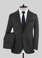 Scabal Litni Stripe Gray Wool Suit - StudioSuits