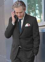 Scabal Litni Stripe Gray Wool Suit - StudioSuits