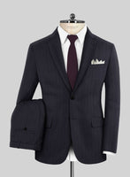 Scabal Lizaro Stripe Blue Wool Suit - StudioSuits