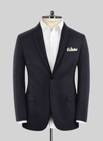 Scabal Lizaro Stripe Blue Wool Suit - StudioSuits