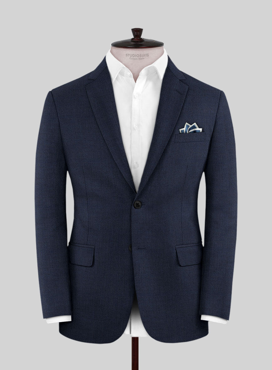 Scabal Londoner Twill Dark Blue Wool Jacket - StudioSuits