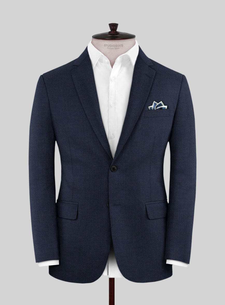 Scabal Londoner Twill Dark Blue Wool Suit - StudioSuits