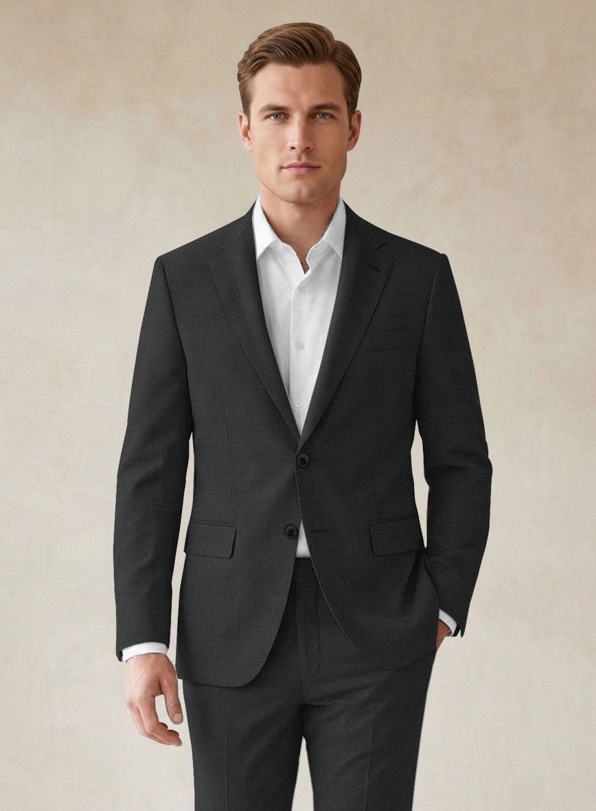 Scabal Londoner Black Wool Jacket - StudioSuits