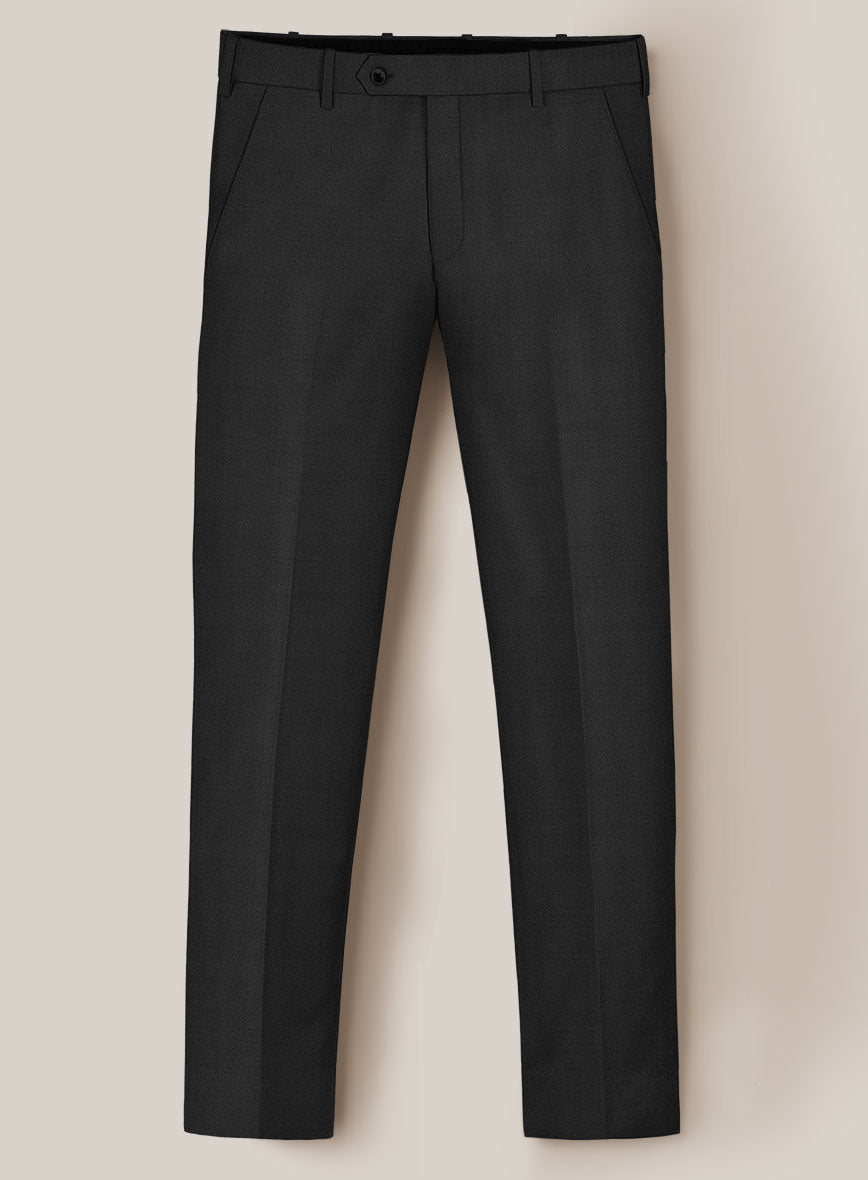 Scabal Londoner Black Wool Pants - StudioSuits