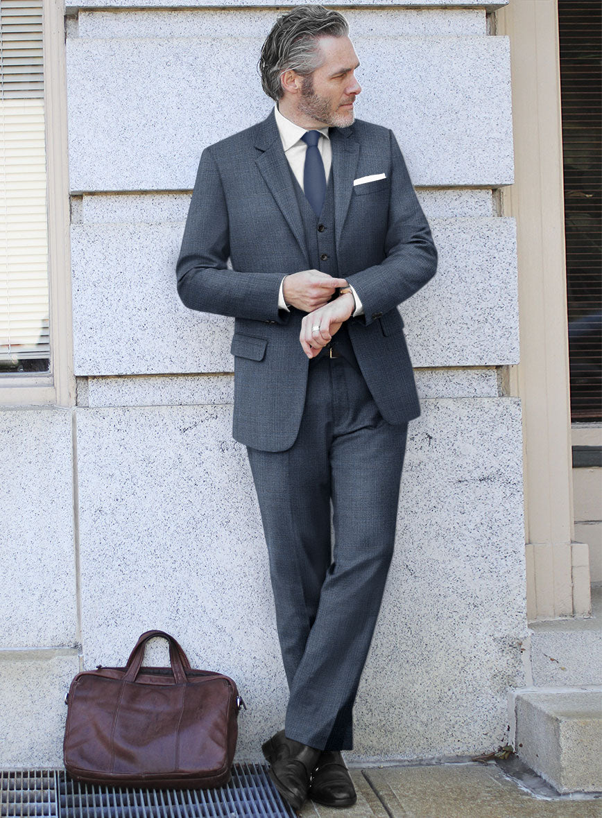 Scabal Londoner Blasi Checks Blue Wool Suit - StudioSuits