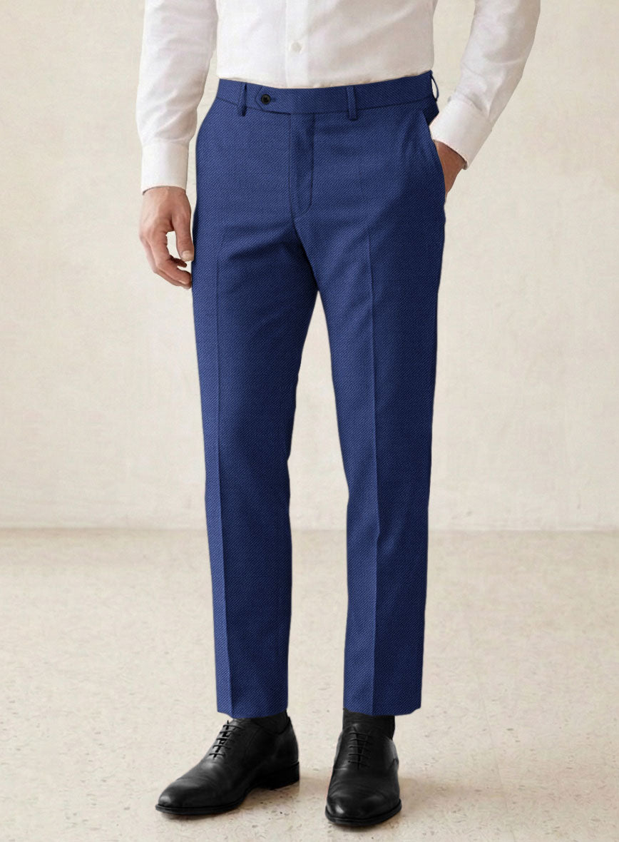 Scabal Londoner Cobalt Blue Wool Pants - StudioSuits