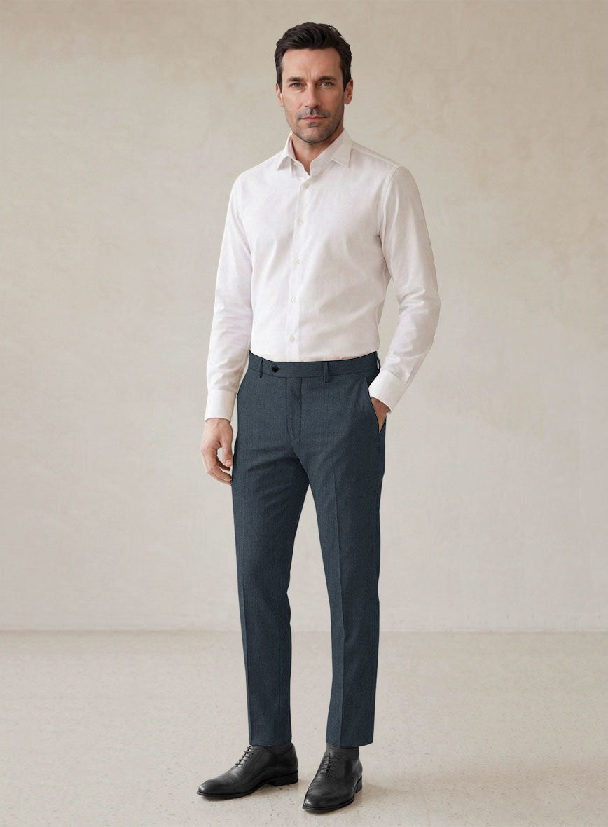 Scabal Londoner Dark Teal Wool Pants - StudioSuits