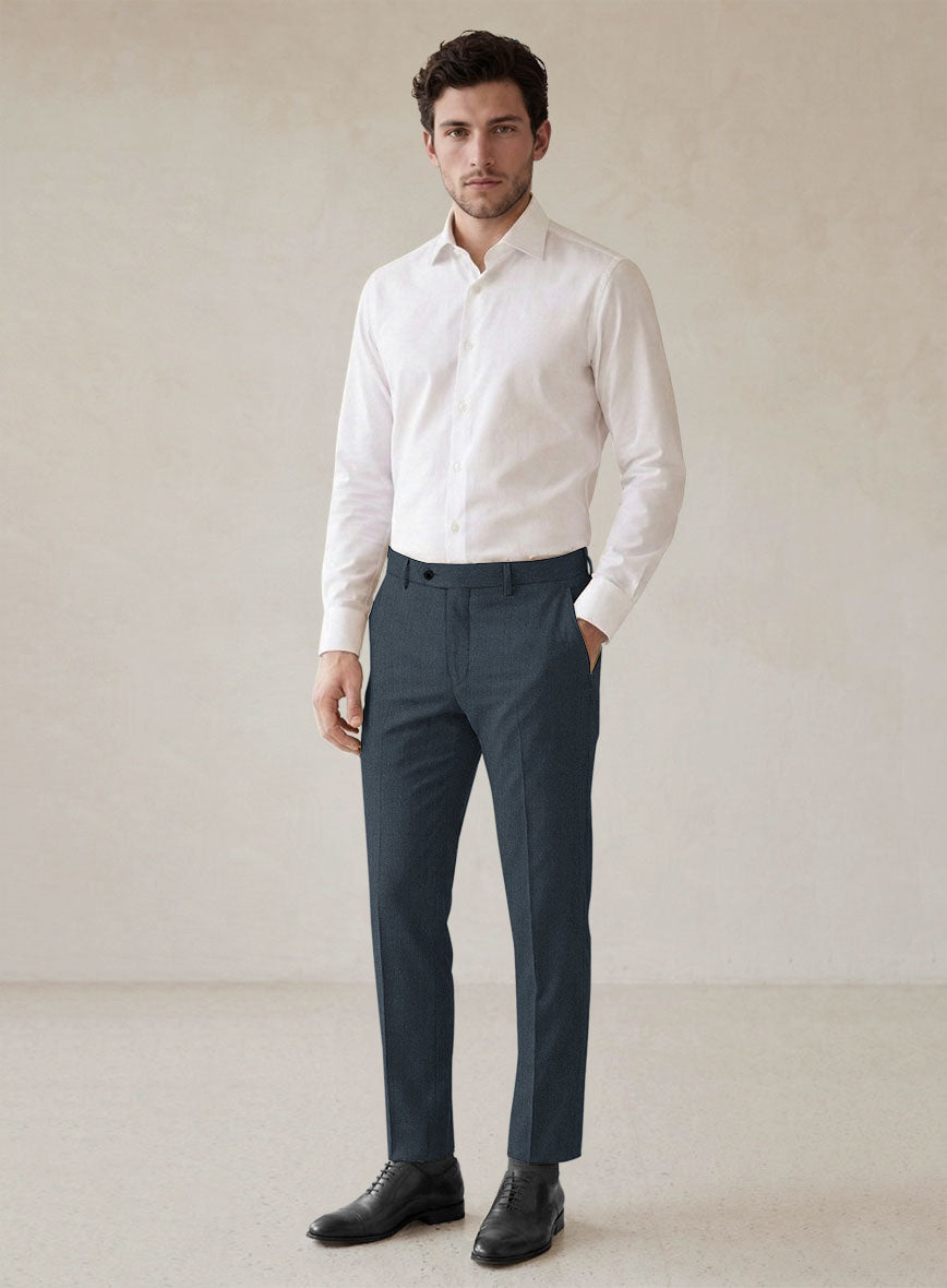 Scabal Londoner Dark Teal Wool Pants - StudioSuits