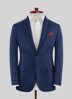 Scabal Londoner Deli Stripe Blue Wool Suit - StudioSuits