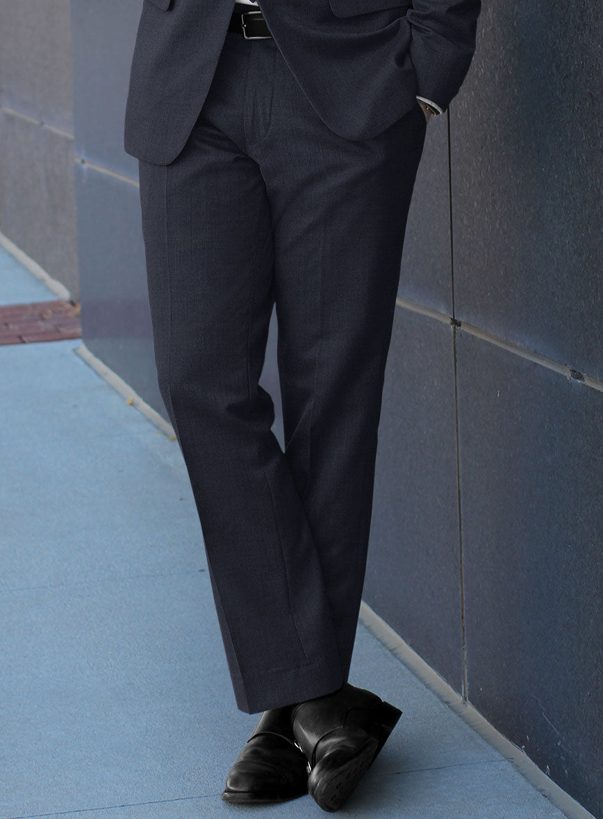 Scabal Londoner Ebony Blue Wool Pants - StudioSuits
