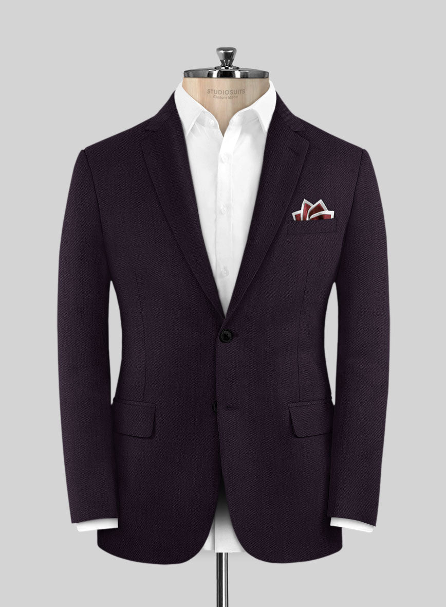 Scabal Londoner Eggplant Wool Jacket - StudioSuits