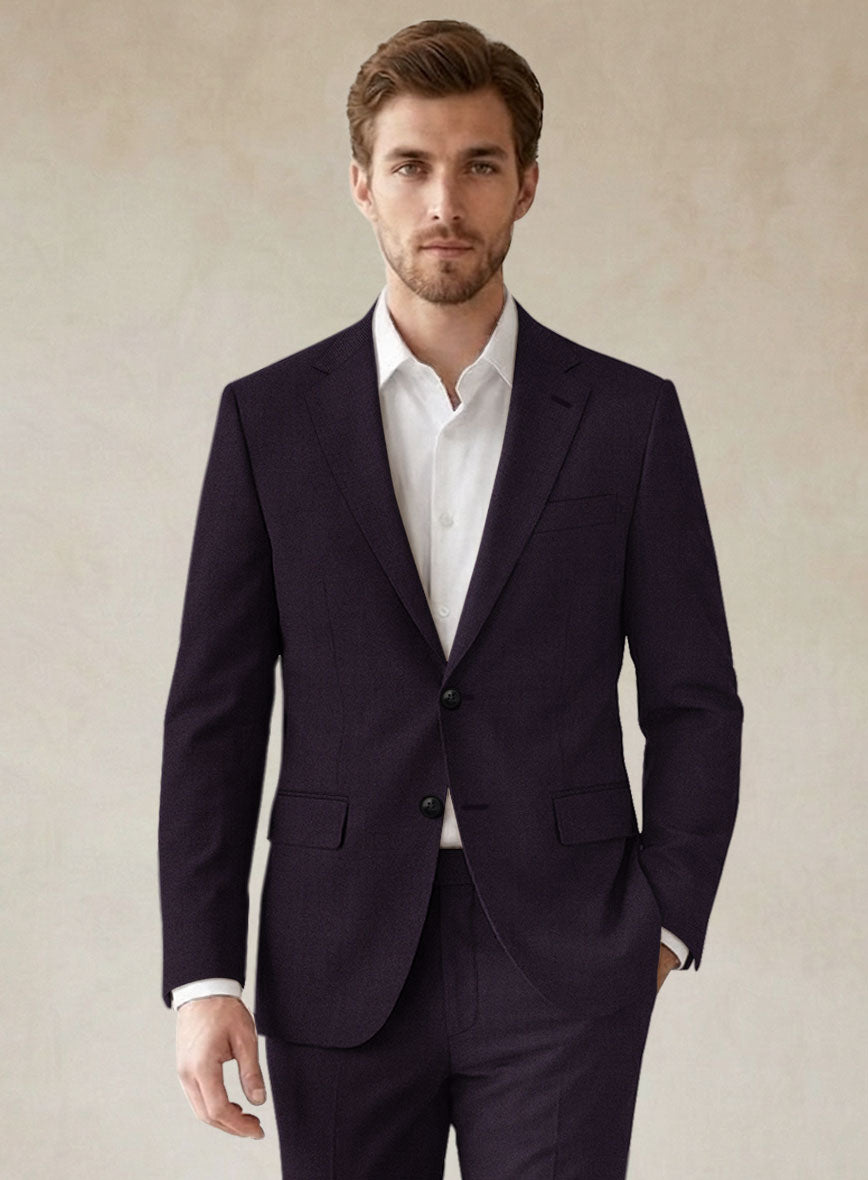 Scabal Londoner Eggplant Wool Jacket - StudioSuits