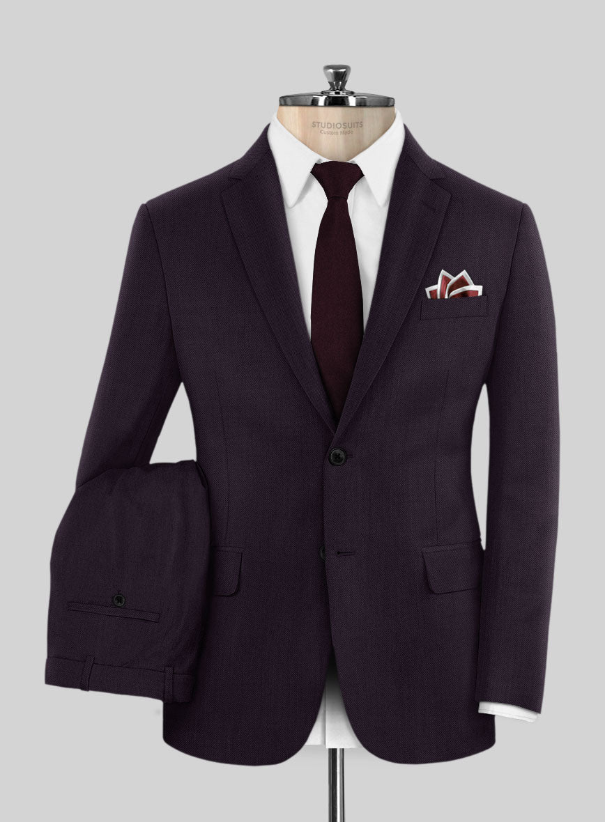 Scabal Londoner Eggplant Wool Suit - StudioSuits
