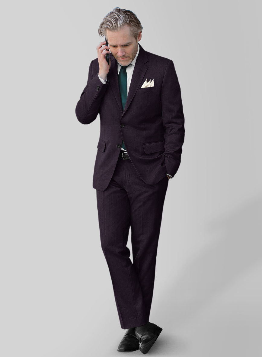 Scabal Londoner Eggplant Wool Suit - StudioSuits