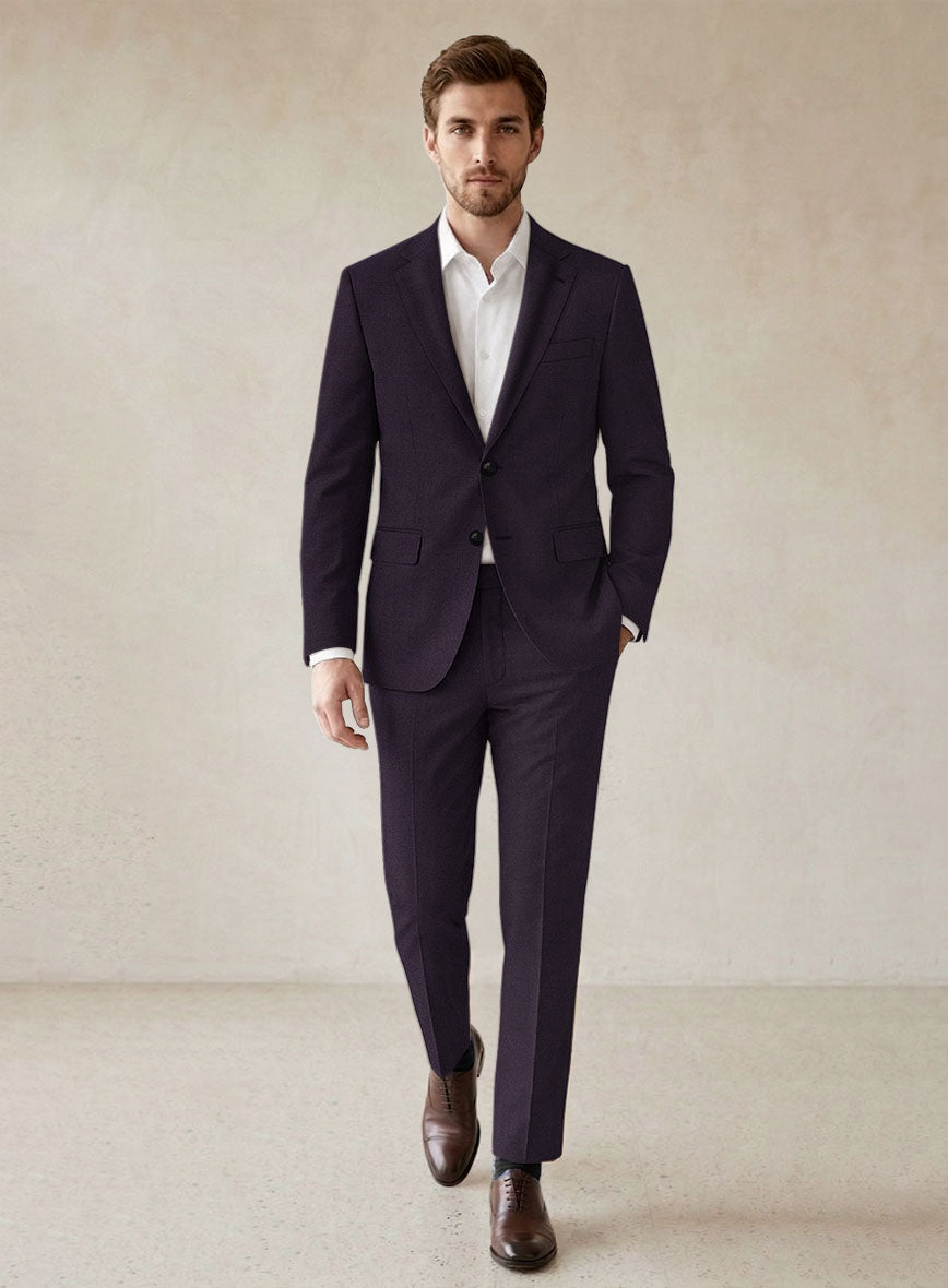 Scabal Londoner Eggplant Wool Suit - StudioSuits