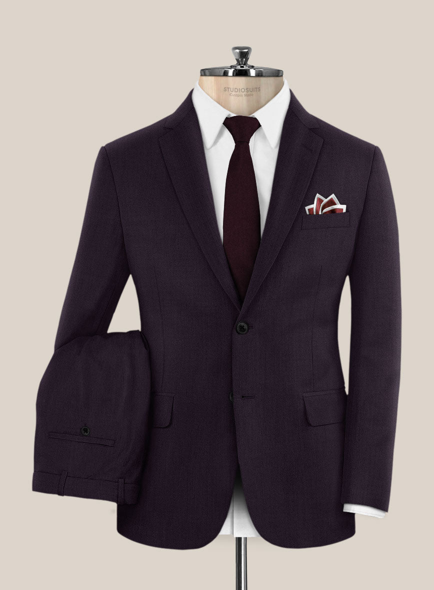 Scabal Londoner Eggplant Wool Suit - StudioSuits