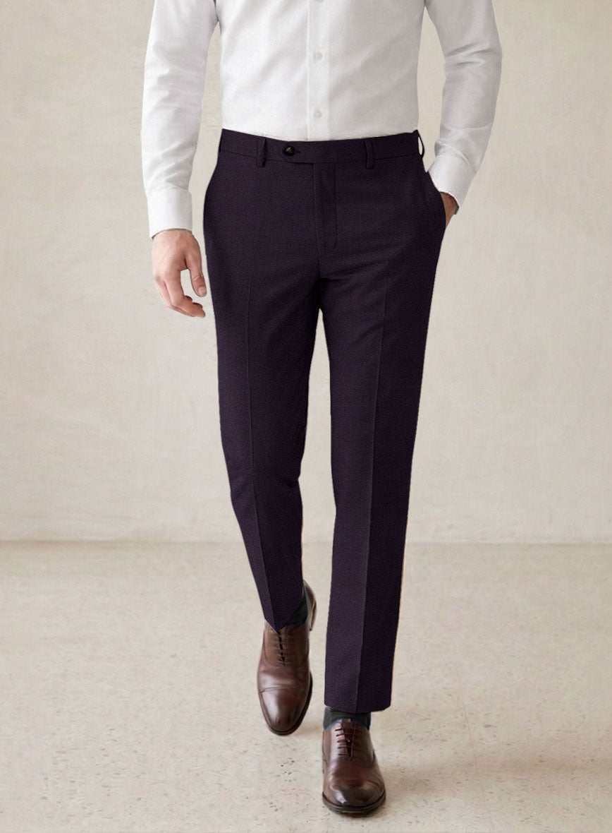 Scabal Londoner Eggplant Wool Suit - StudioSuits