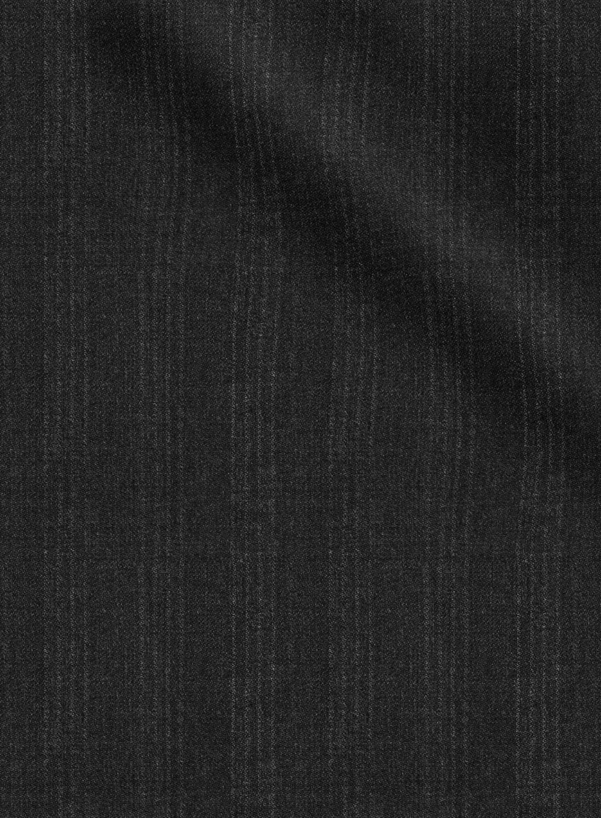 Scabal Londoner Emingo Stripe Charcoal Wool Pants - StudioSuits