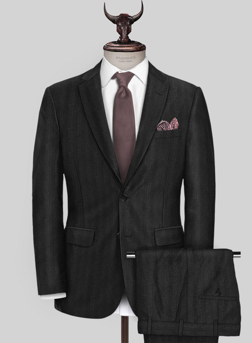Scabal Londoner Emingo Stripe Charcoal Wool Suit - StudioSuits