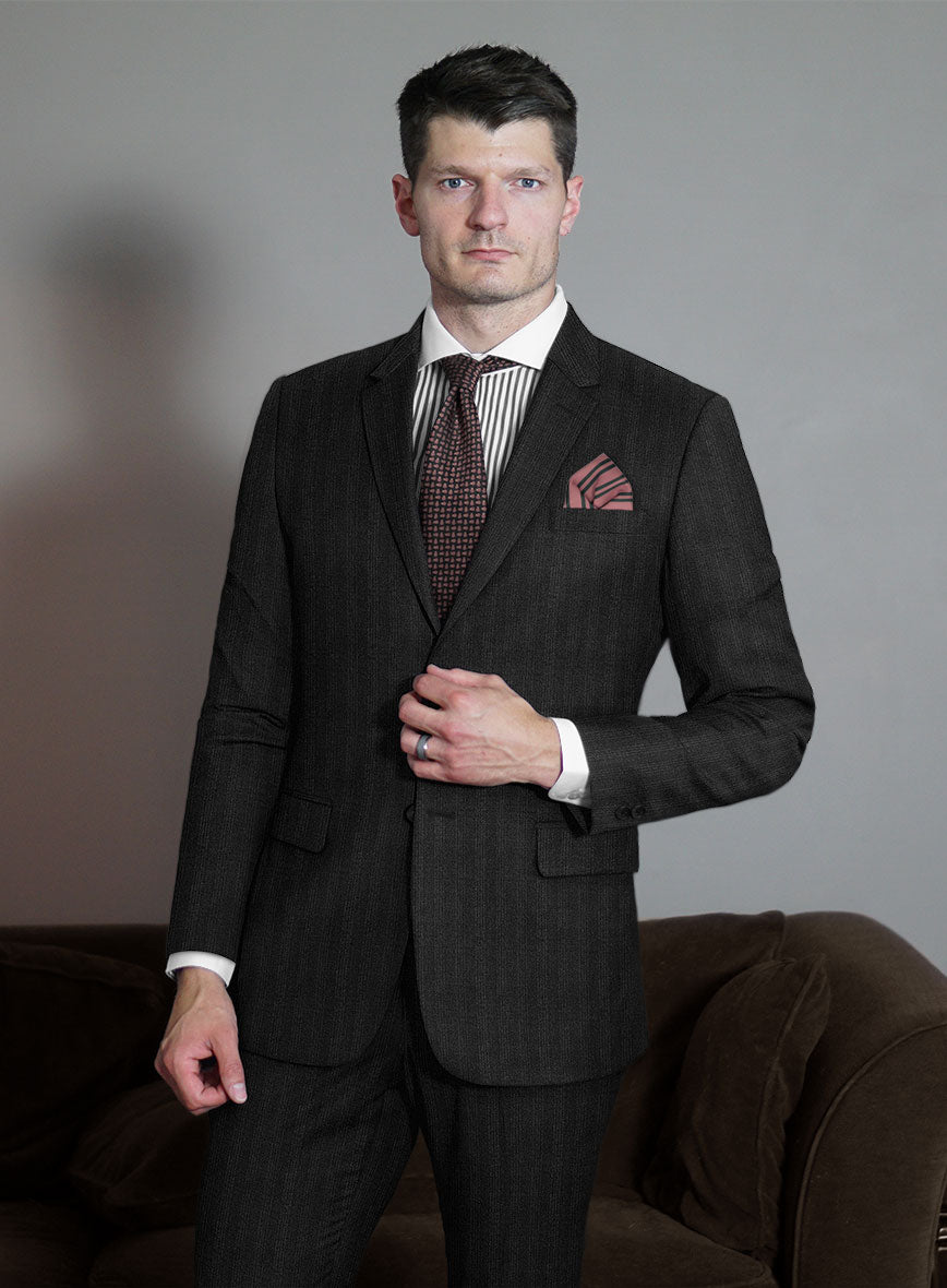 Scabal Londoner Emingo Stripe Charcoal Wool Suit - StudioSuits
