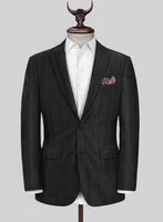 Scabal Londoner Emingo Stripe Charcoal Wool Suit - StudioSuits
